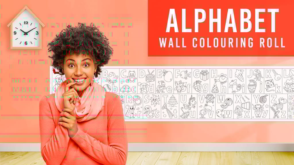 Alphabet Reusable Wall Colouring Roll (12 Inch) - AR Educational Journey