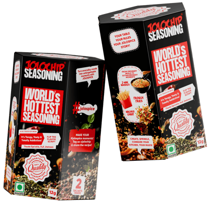 JOLOCHIP World's Hottest Seasoning | Combo Pack | 4 Sachets | Pack of 2 - 12g Each | India’s No.1 Spicy Snack Brand JOLOCHIP World's Hottest Seasoning | Combo Pack | 4 Sachets | Pack of 2 - 12g Each | India’s No.1 Spicy Snack Brand