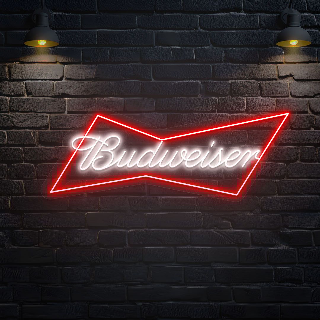 Budweiser Classic LED Neon Sign - Iconic Beer Brand Light for Bars & Decor