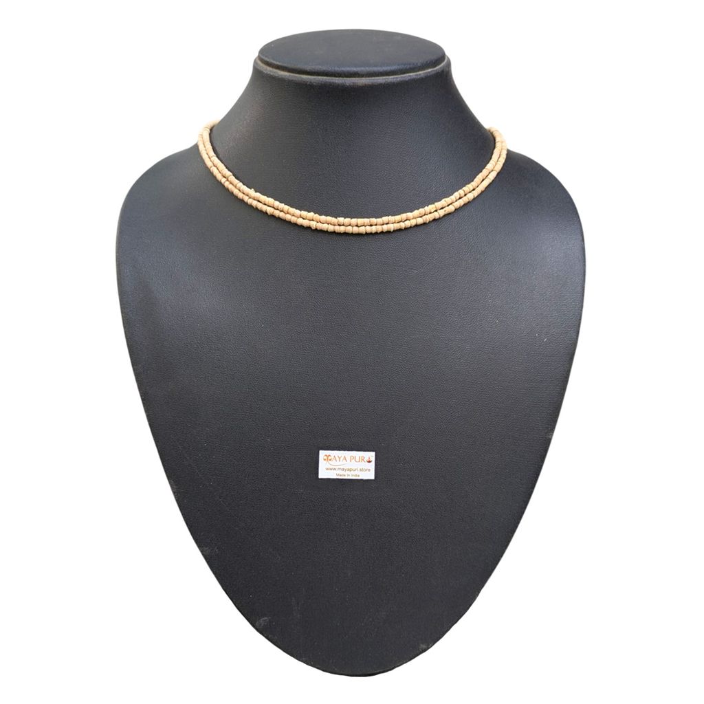 MAYAPURI Bel Kanthi Mala 2 Round Two Layer – Traditional Bel Wood Sacred Necklace for Men & Women | Double Round Spiritual Kanthi Mala for Shiv Bhakti, Puja, Meditation & Daily Wear | Lightweight, Comfortable & Durable Devotional Jewelry - Pooja Needs | Buy online on ZillyBuy