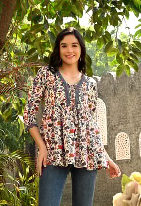 Floral Remi Kurta-S