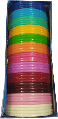 Plastic Taper 4 Cut Bangles Box "12 color "for Silk Thread  work"