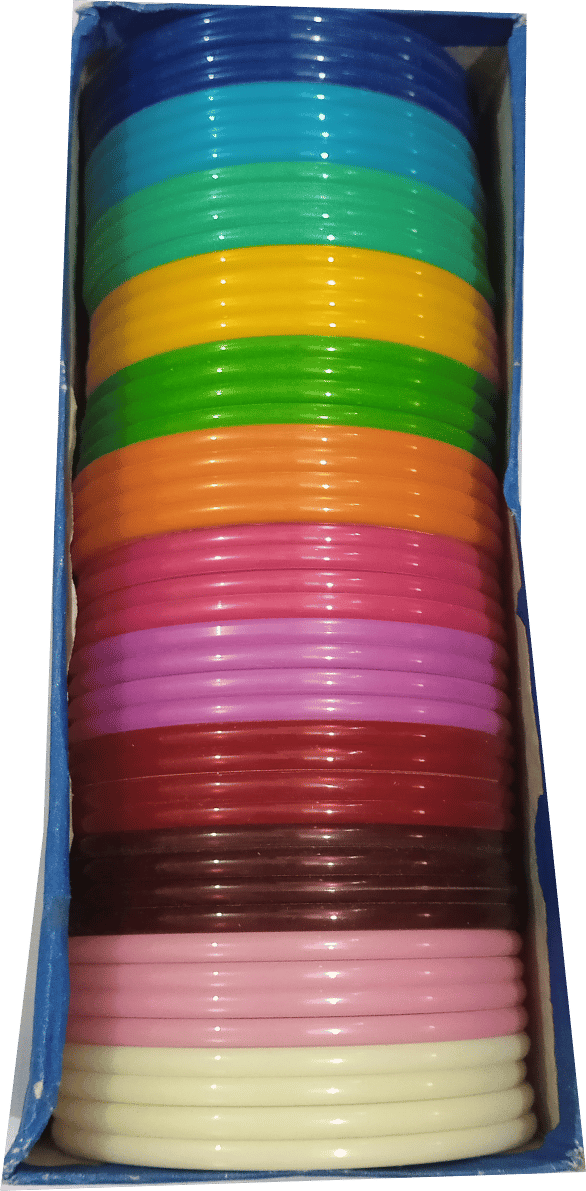 Plastic Taper 4 Cut Bangles Box "12 color "for Silk Thread  work"