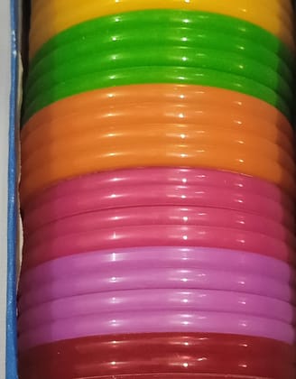 Plastic Taper 4 Cut Bangles Box "12 color "for Silk Thread  work"