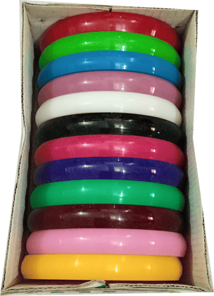 Plastic Taper 1 Cut Bangles Box "12 Color "For Silk Thread"