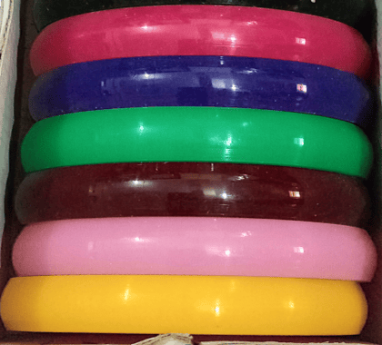 Plastic Taper 1 Cut Bangles Box "12 Color "For Silk Thread"