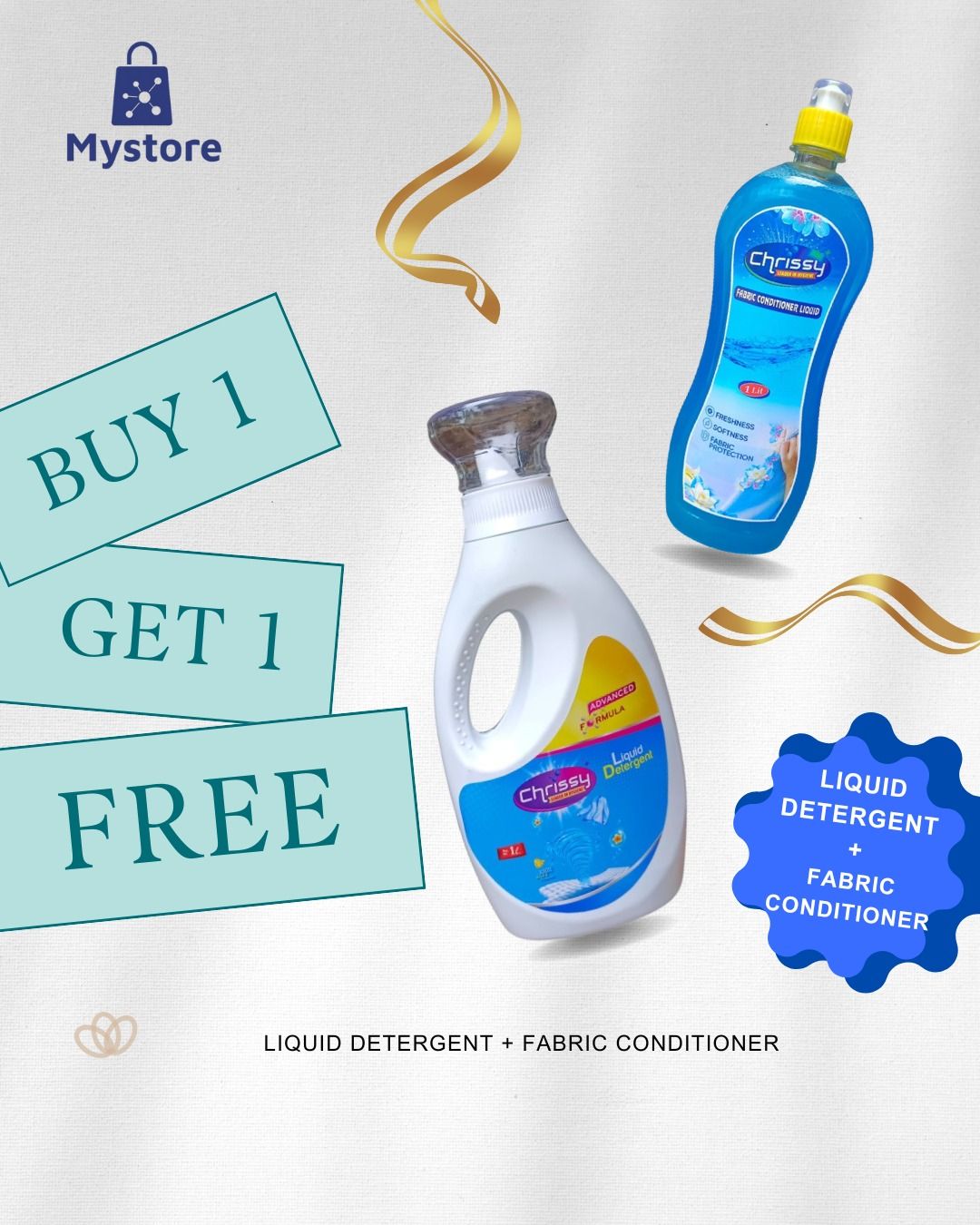 Chrissy Liquid Detergent & Fabric Conditioner Combo - (2 Litre Pack)