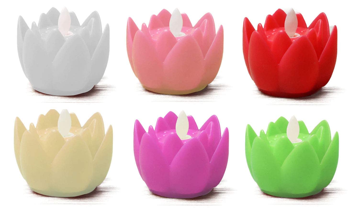 Colorful LED Floating Lotus Candles - Waterproof Decorative Lights for Festivals & Home