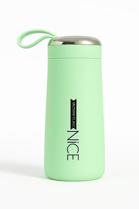 BLOSSOM Glass Water Bottle With Plastic Cap 400 ML, Set of 1 Mini Glass Water Bottle, Leak Proof, Airtight Lid for Hot & Cold Water, Milk, Juice (Colour & print Choice Not Available)