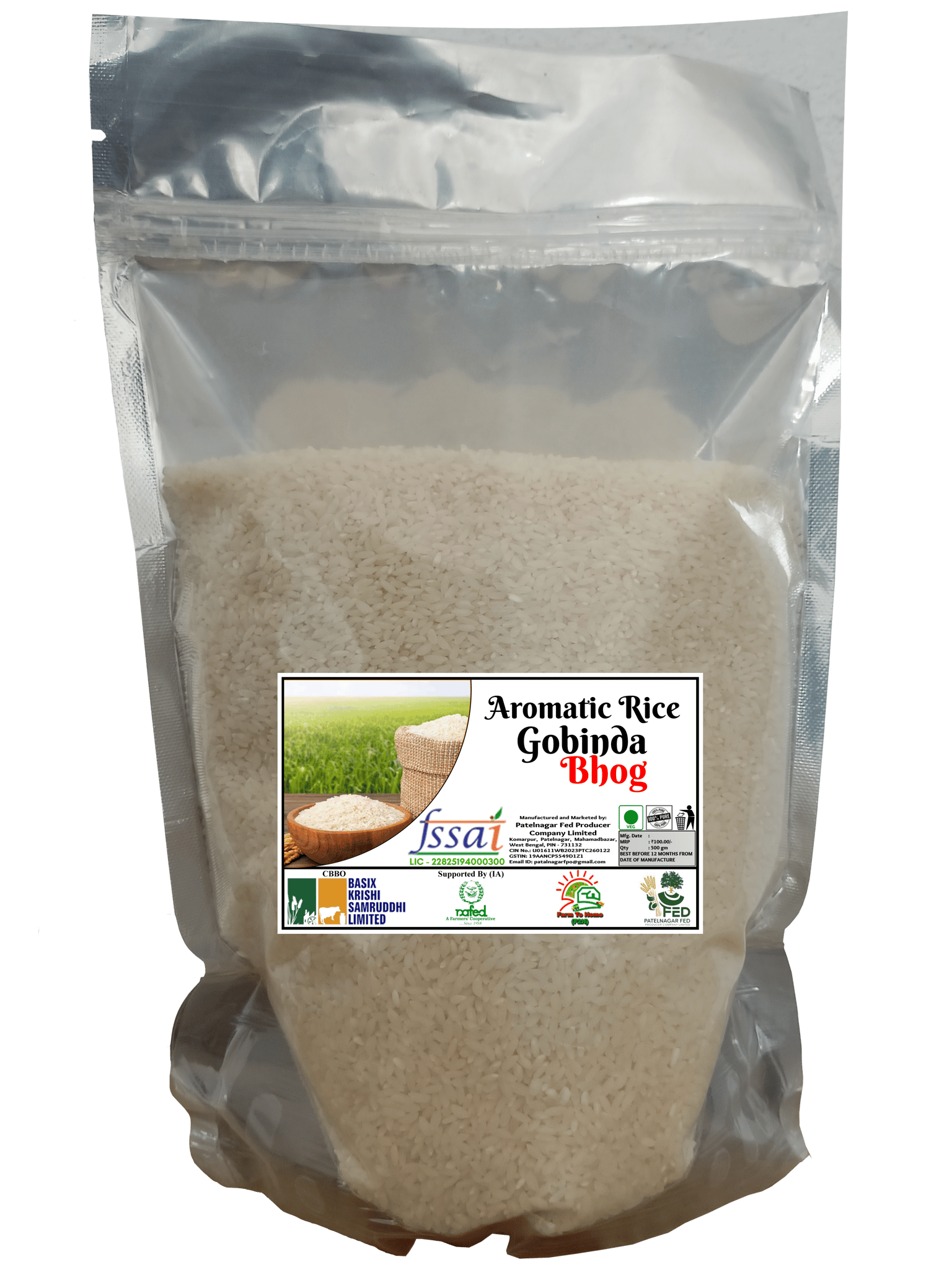 Premium Aromatic Gobinda Bhog Rice | Authentic Indian Fragrant Rice 500g