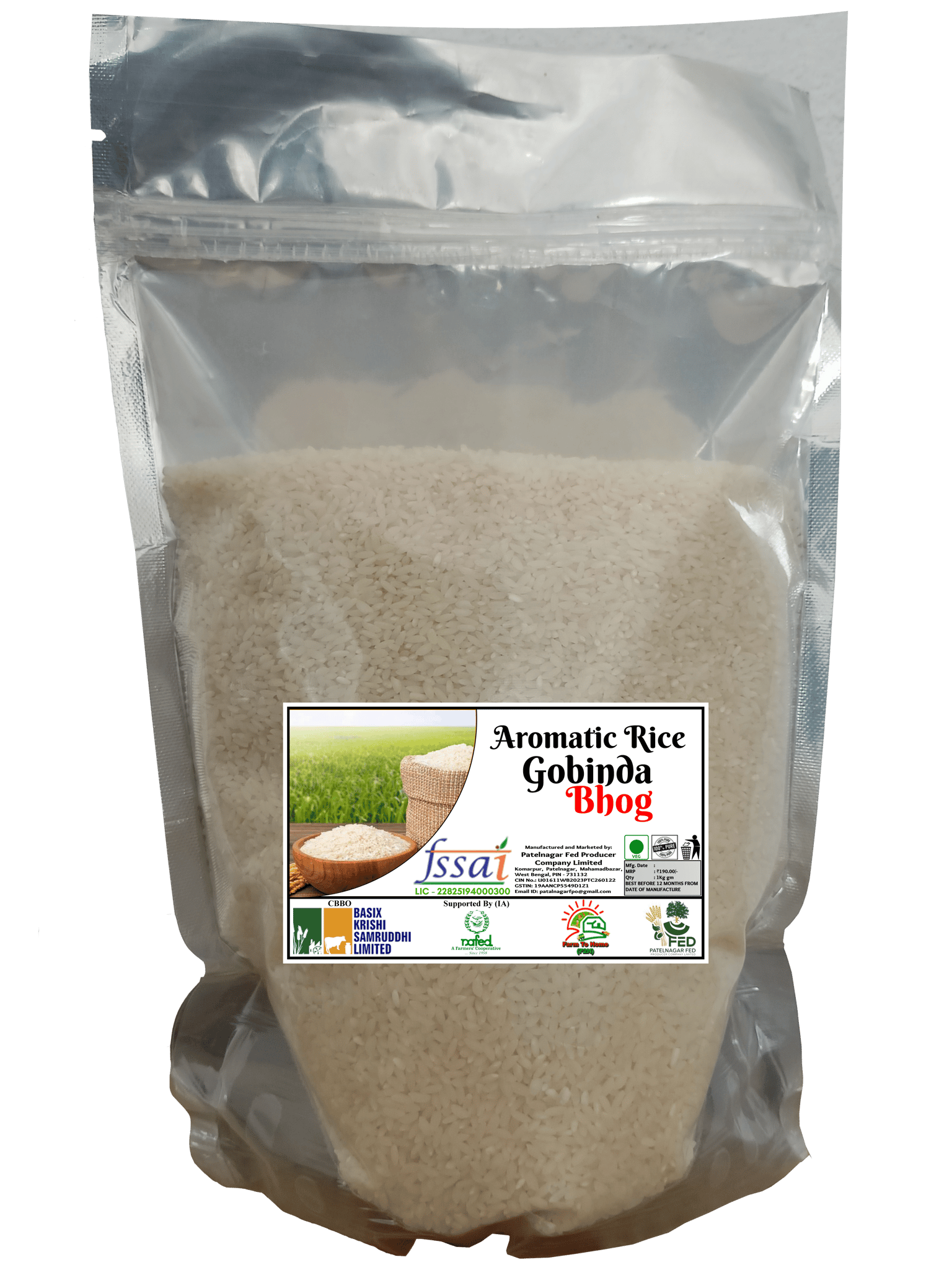 Aromatic Gobinda Bhog Rice - Premium Quality Fragrant Grain 1 Kg