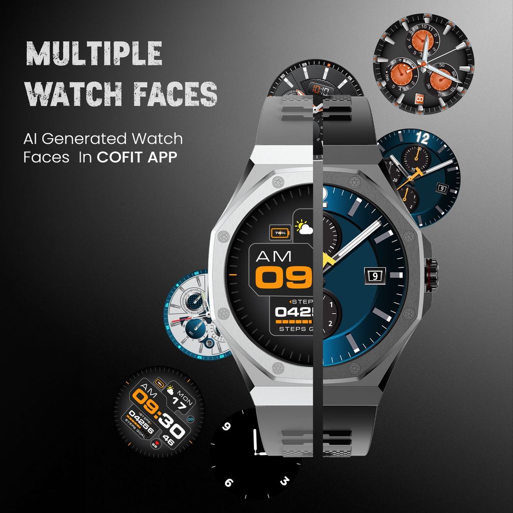 CELLECOR E4 Edge 1.52" HD+ Round Display with 850 NITS | BT-Calling | AOD | Smartwatch (Silver Grey)