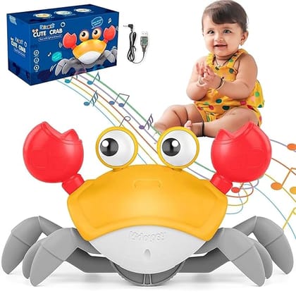 Crawling Crab Infant Tummy Time Toys | Kids Electronic Musical Light up Toy with Automatically Obstacle Avoidance Induction Crawling Crab Infant Tummy Time Toys | Kids Electronic Musical Light up Toy with Automatically Obstacle Avoidance Induction