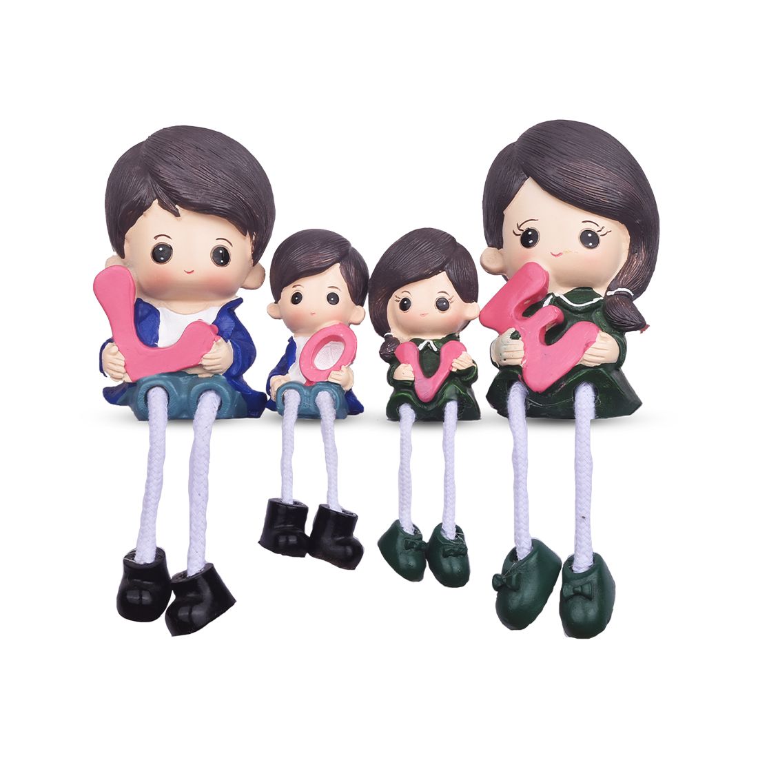 Lovable Family Resin Statue with Pink Love Text | Best Family Gift Items | Valentine Gift Ideas | Best Family Gifts | Unique Gifts Family | Good Family Gifts | Great Family Gifts | Best Family Gift Ideas