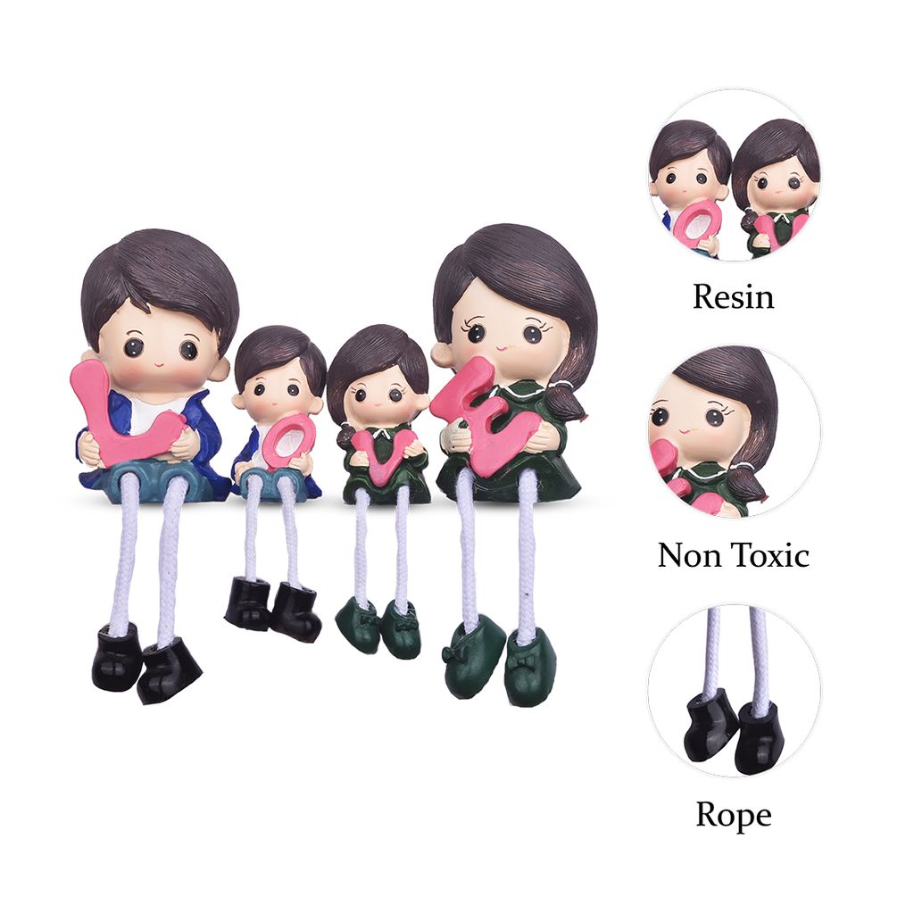 Lovable Family Resin Statue with Pink Love Text | Best Family Gift Items | Valentine Gift Ideas | Best Family Gifts | Unique Gifts Family | Good Family Gifts | Great Family Gifts | Best Family Gift Ideas