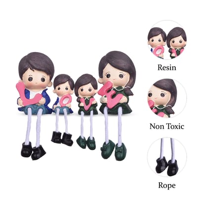 Lovable Family Resin Statue with Pink Love Text | Best Family Gift Items | Valentine Gift Ideas | Best Family Gifts | Unique Gifts Family | Good Family Gifts | Great Family Gifts | Best Family Gift Ideas