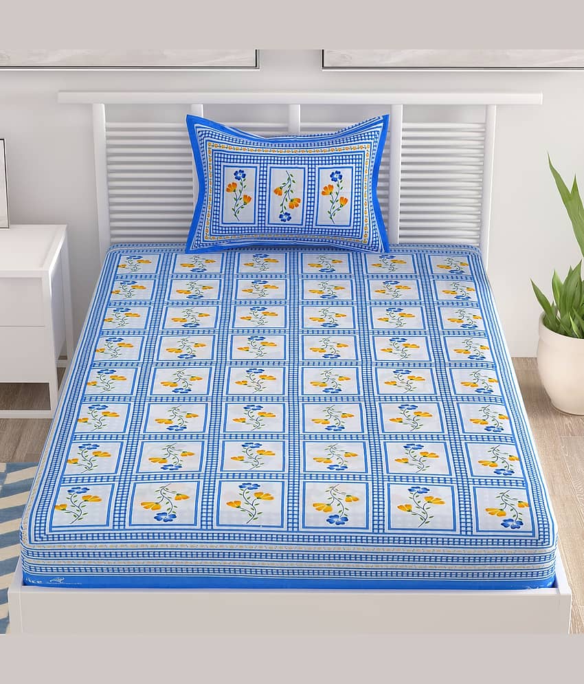 Uniqchoice Cotton Single Bedsheet ( Blue )