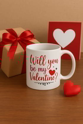 Will You Be My Valentine Ceramic Coffee Mug - Romantic Love Gift for Him/Her
