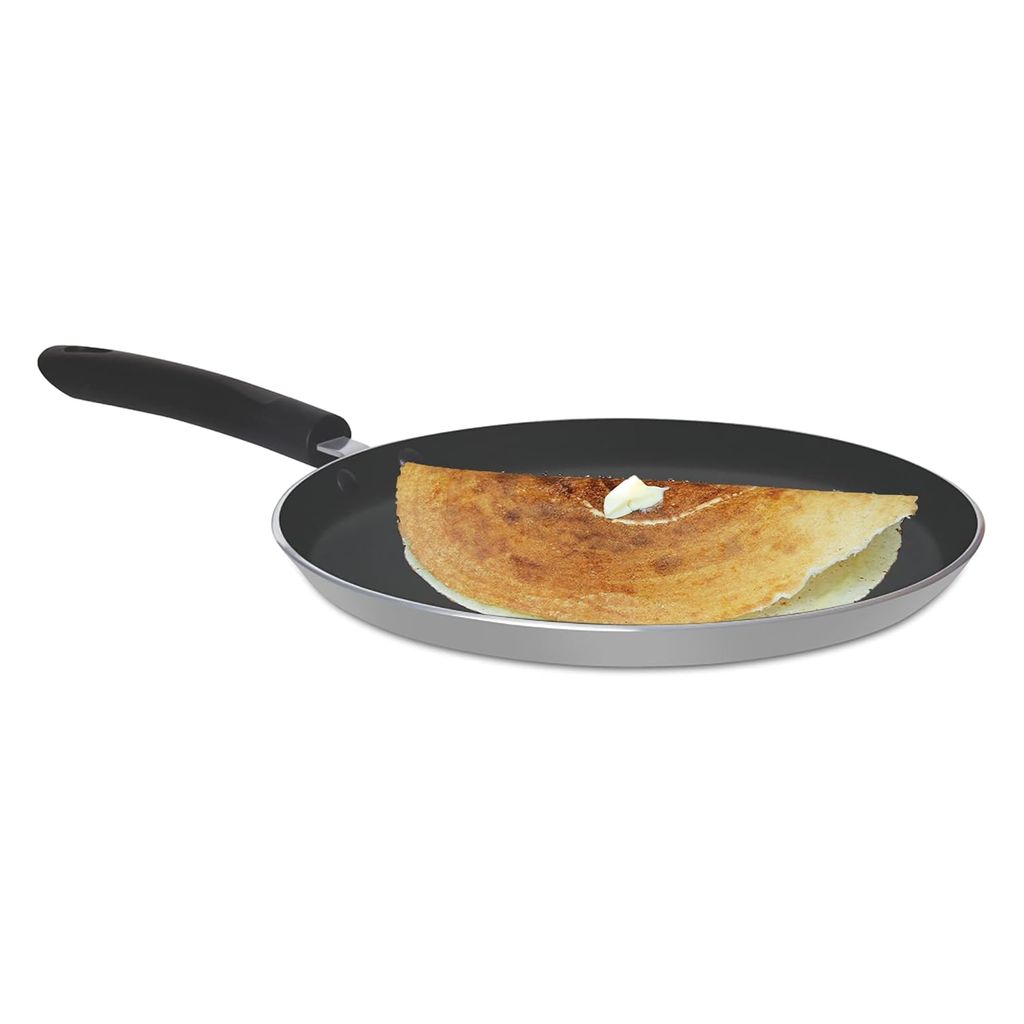Milton Procook Black Pearl Omni Dosa Tawa with 3 Layers Non-Stick Coating 26 cm, Bakelite Handle, Gas & Induction Compatible, 1 Years Warranty - Cookware | Buy online on ZillyBuy