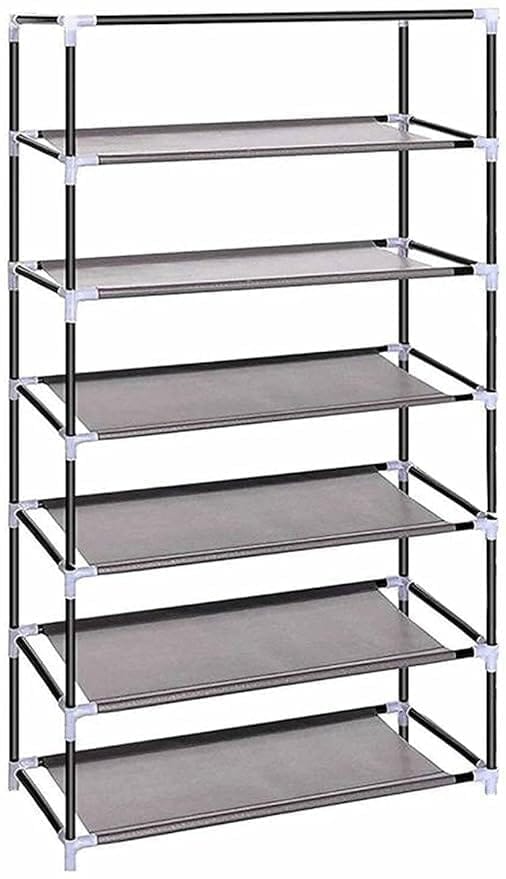 6-Tier Portable Shoe Rack Organizer | Multi-Layer Fabric & Metal Stand for Home Storage