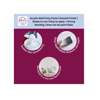 1001 Acrylic Interior Putty - Ready to Use DIY Wall Application, Sanding and Levelling. Flexible With Excellent Bonding (White, 1kg) 1001 Acrylic Interior Putty - Ready to Use DIY Wall Application, Sanding and Levelling. Flexible With Excellent Bonding (White, 1kg)