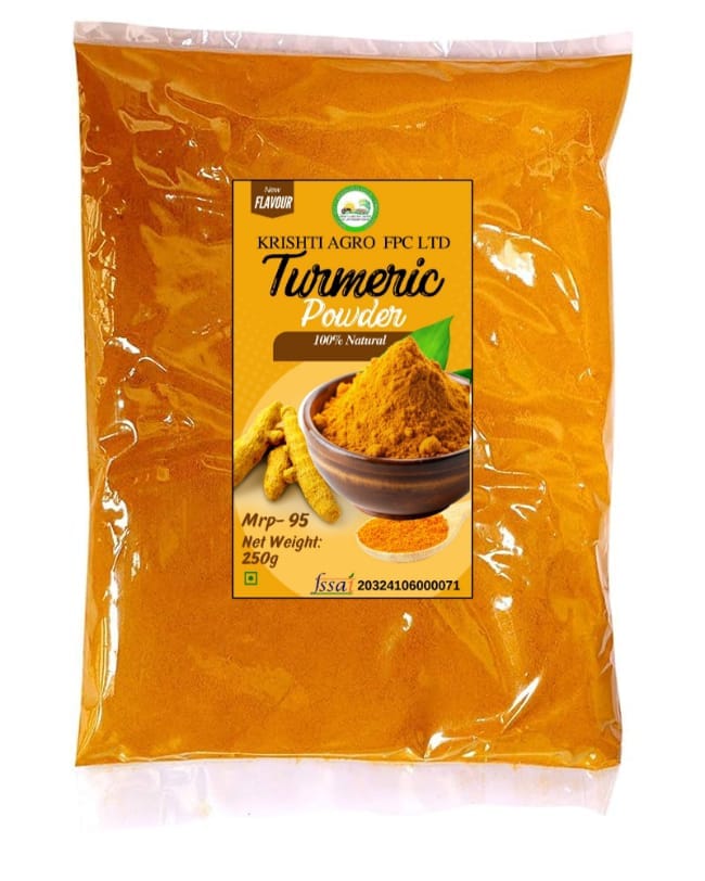 Krishti Agro Turmeric Powder - 100% Natural Haldi, New Flavour, 250g