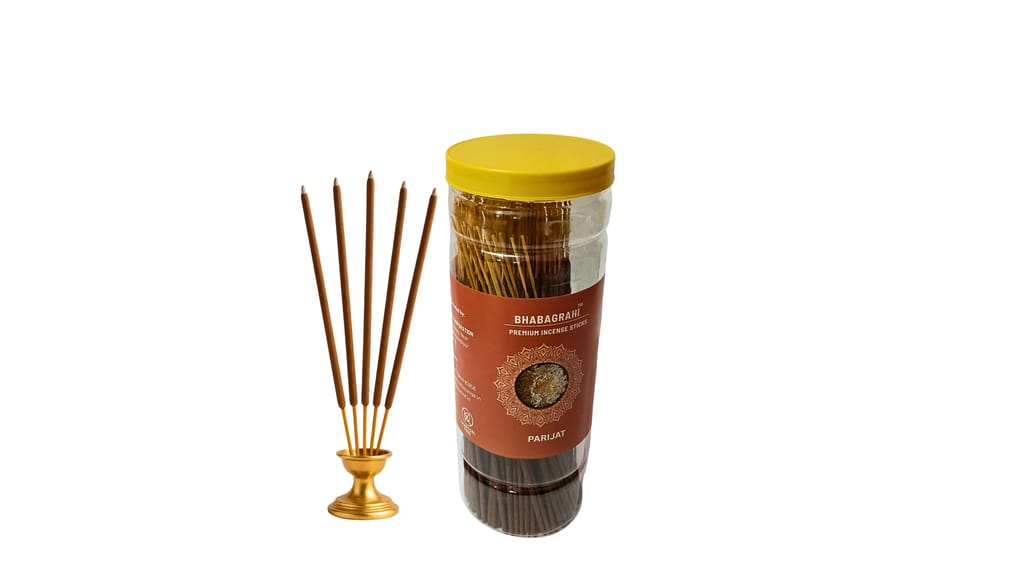 Bhabagrahi Parijat Incense Sticks 8 Inch | Premium Long-Lasting Fragrance | 150 Sticks in Plastic Jar