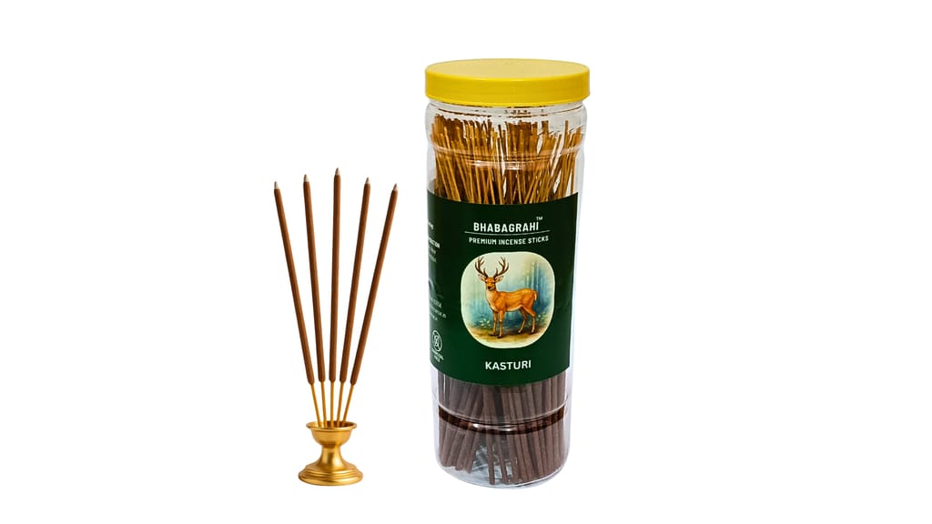 Bhabagrahi Kasturi Incense Sticks 8 Inch | Premium Long-Lasting Fragrance | 150 Sticks in Plastic Jar