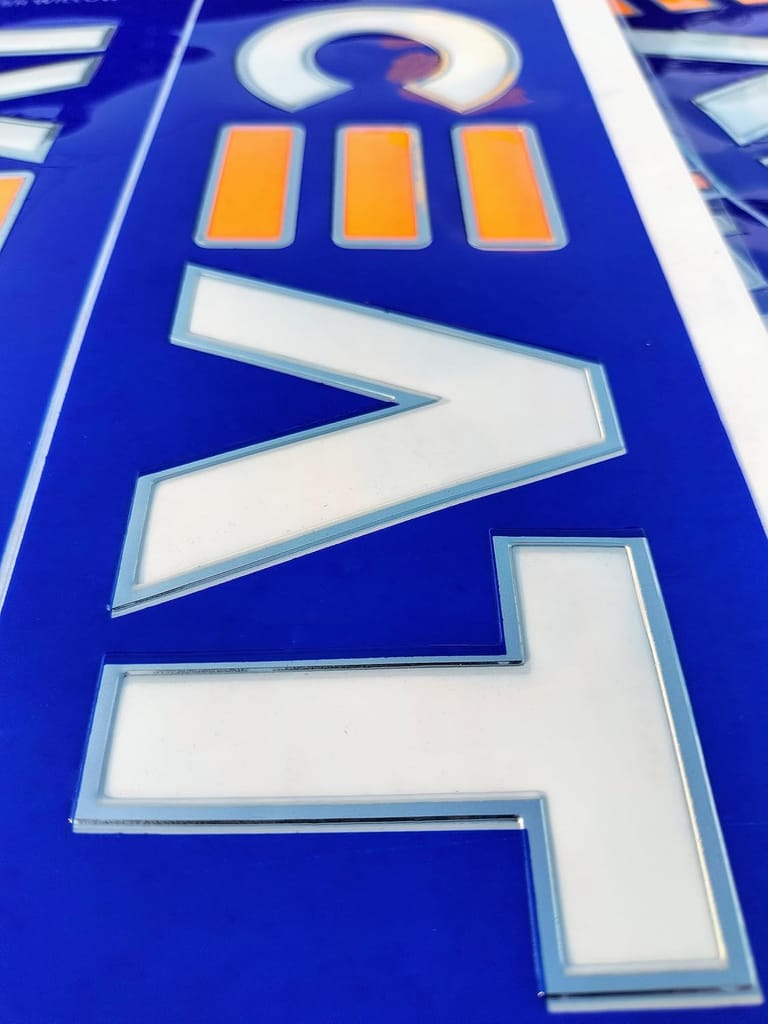 TEKNAXO| 3D CEAT ROHIT SHARMA Edition | English Willow | Embossed Cricket Bat Sticker | Blue ||