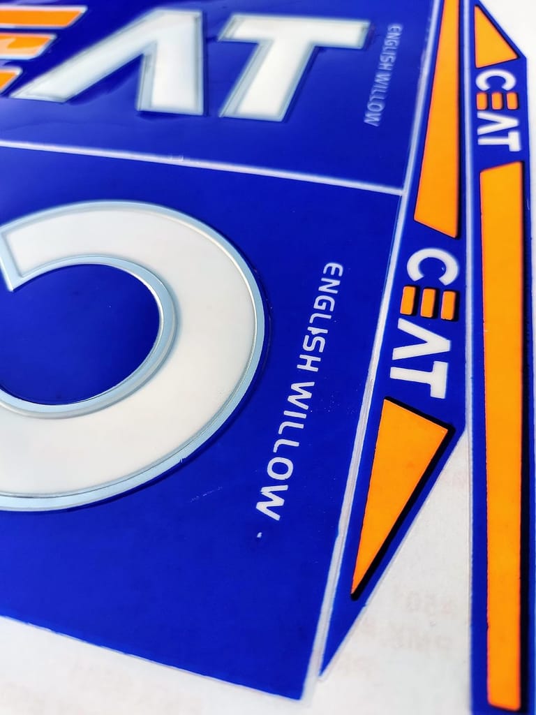 TEKNAXO| 3D CEAT ROHIT SHARMA Edition | English Willow | Embossed Cricket Bat Sticker | Blue ||