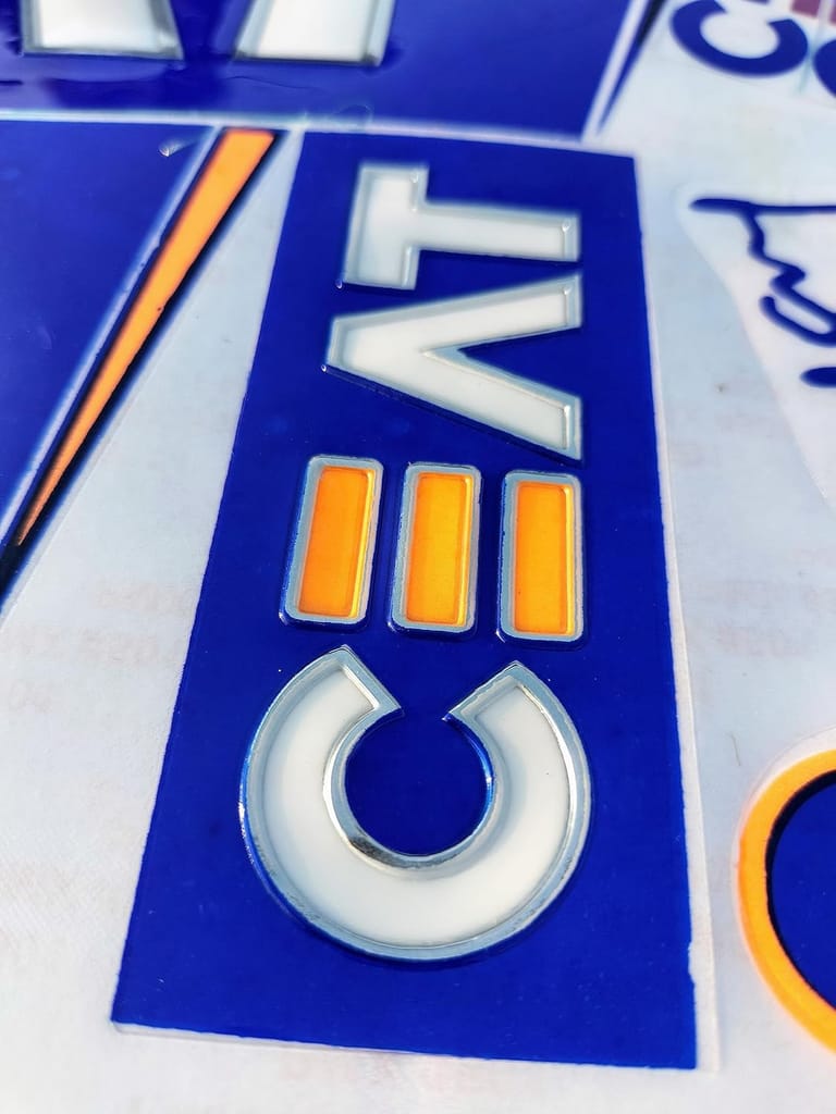 TEKNAXO| 3D CEAT ROHIT SHARMA Edition | English Willow | Embossed Cricket Bat Sticker | Blue ||