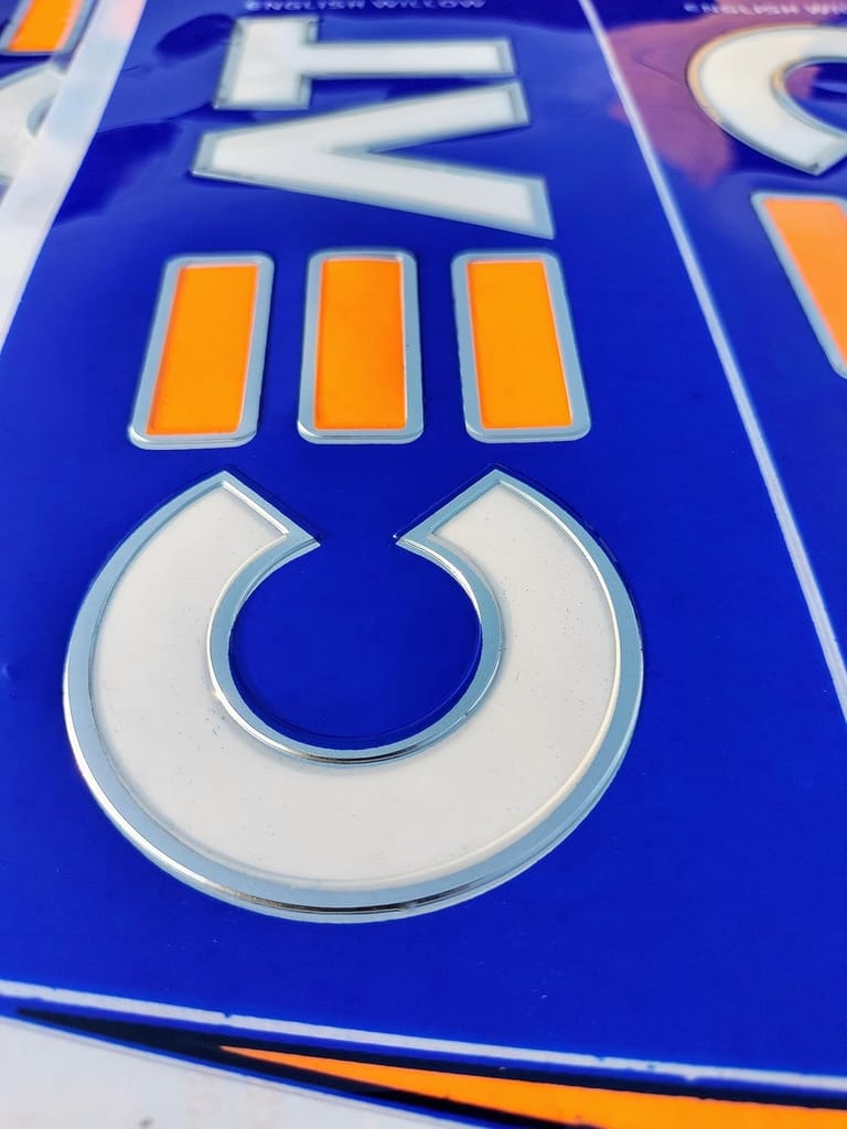 TEKNAXO| 3D CEAT ROHIT SHARMA Edition | English Willow | Embossed Cricket Bat Sticker | Blue ||