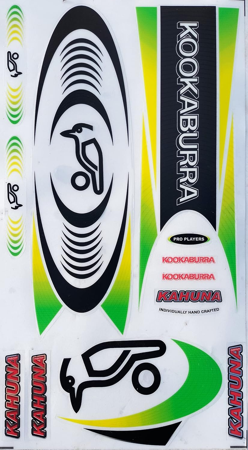 TEKNAXO | 3D DIGITALLY PRINTED KHN Edition | English Willow | Digital Embossed Cricket Bat Sticker | Green