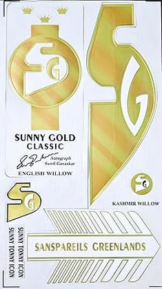 TEKNAXO | SG Sunny Gold Classic 3D Emobsed Cricket Bat Stickers