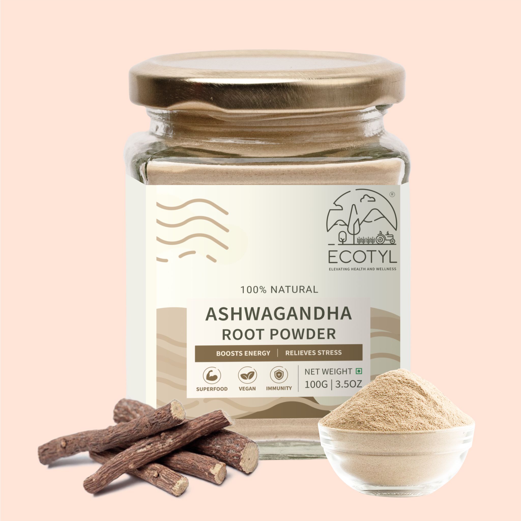  Ecotyl Ashwagandha Root Powder | Energy Booster |100g