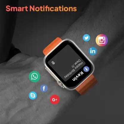 Ultra Series 8 AMOLED 368 * 448px 1.89 High Resolution,BT Calling and 123 Sports Modes Smartwatch (Orange Strap, Free Size)