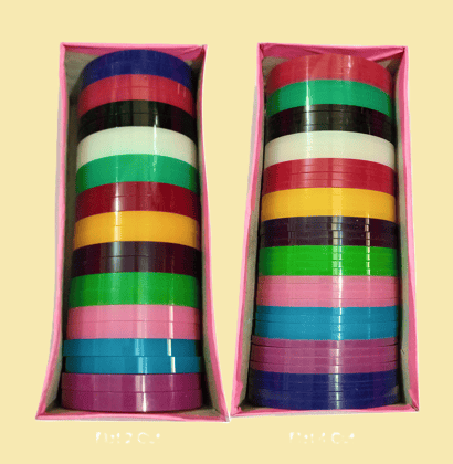 Plastic Flat Shape 2/4 Cut Bangles Box, "Combo 12 Color for Thread  Work". 