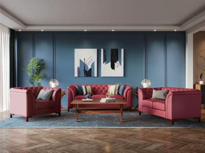 Majesta Plus 1 Seater sofa (Leather, Cherry)