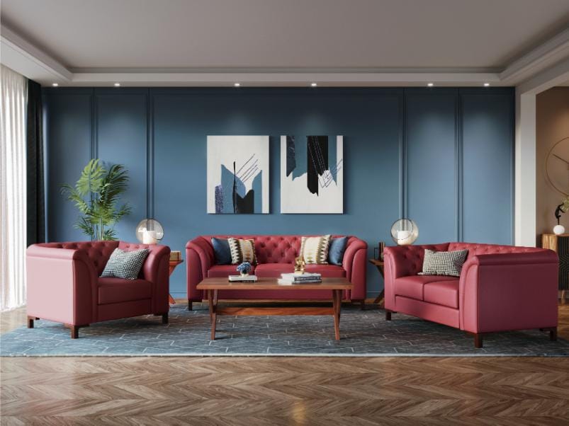 Majesta Plus 1 Seater sofa (Leather, Cherry)