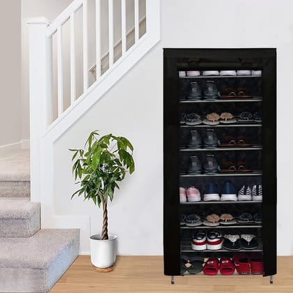 Philoshop 9 Layer Metal Shoe Rack with Dustproof Non-Woven Fabric Cover – Spacious & Stylish Storage Organizer