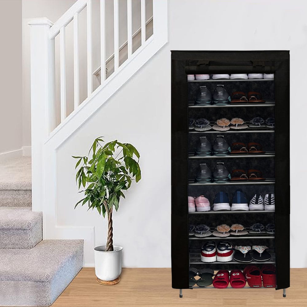 Philoshop 9 Layer Metal Shoe Rack with Dustproof Non-Woven Fabric Cover – Spacious & Stylish Storage Organizer