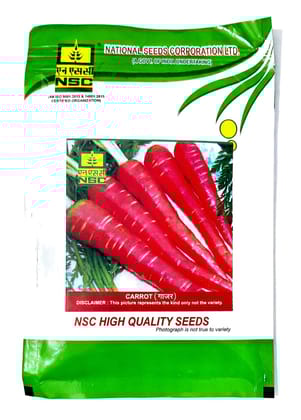 NSC Carrot Variety Pusa Rudhira (PR) (2 Packets of 25 gram each Truthful Labelled Seed)
