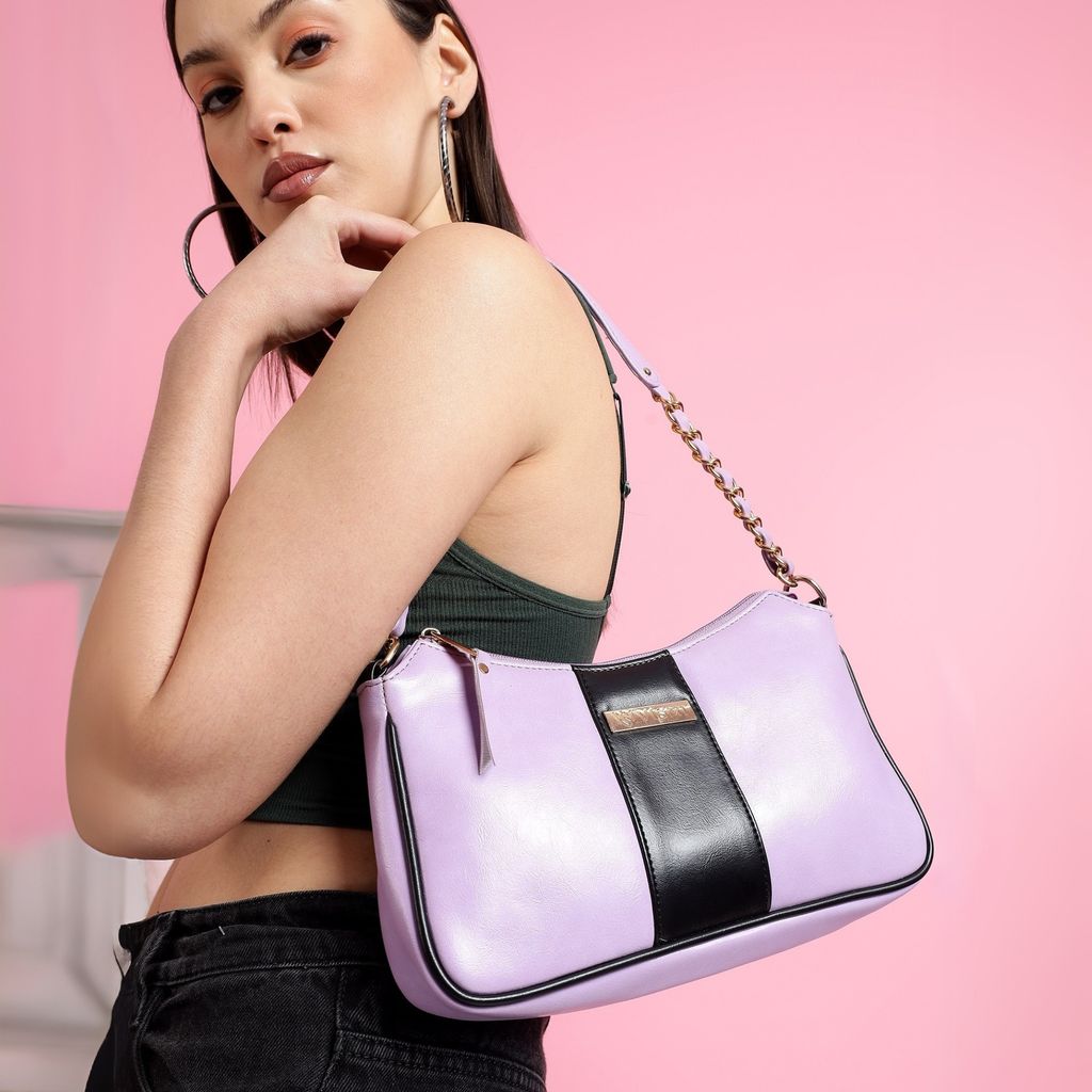 VISMIINTREND Women Handbag | Pu Leather Satchel Bag | Crossbody Sling Bag with Detachable Adjustable Strap | Evening Party Handbag | Solid Half Moon Style | Bags