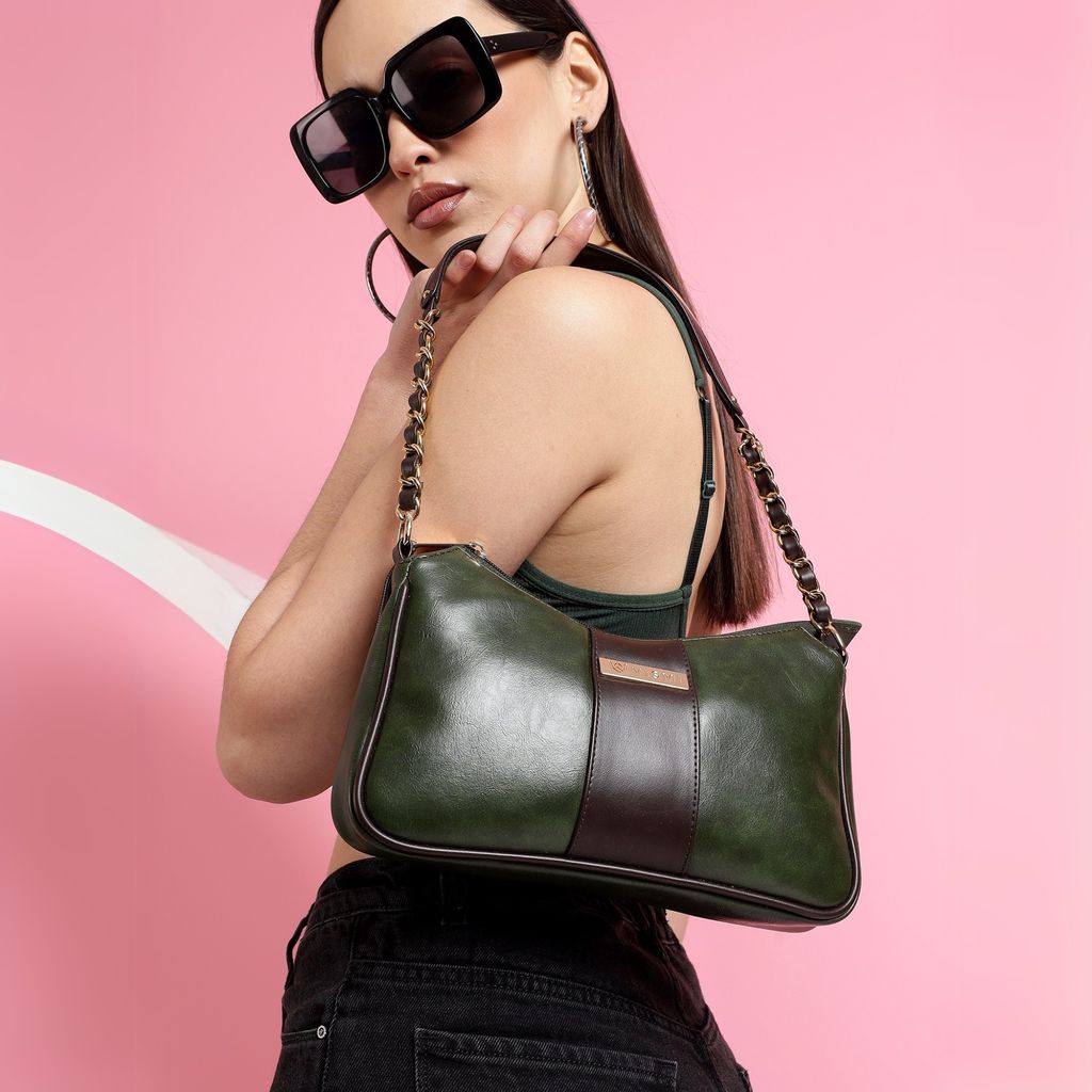 VISMIINTREND Women Handbag | Pu Leather Satchel Bag | Crossbody Sling Bag with Detachable Adjustable Strap | Evening Party Handbag | Solid Half Moon Style | Bags