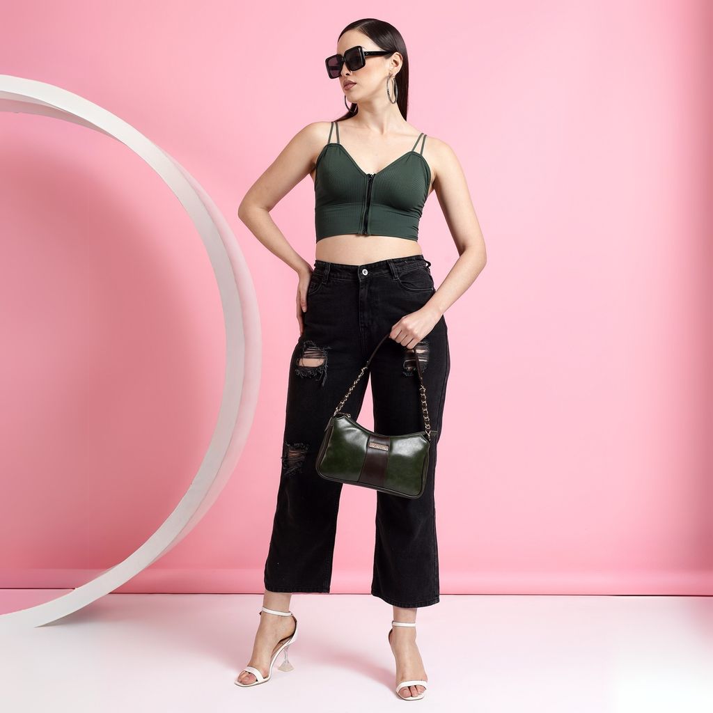 VISMIINTREND Women Handbag | Pu Leather Satchel Bag | Crossbody Sling Bag with Detachable Adjustable Strap | Evening Party Handbag | Solid Half Moon Style | Bags