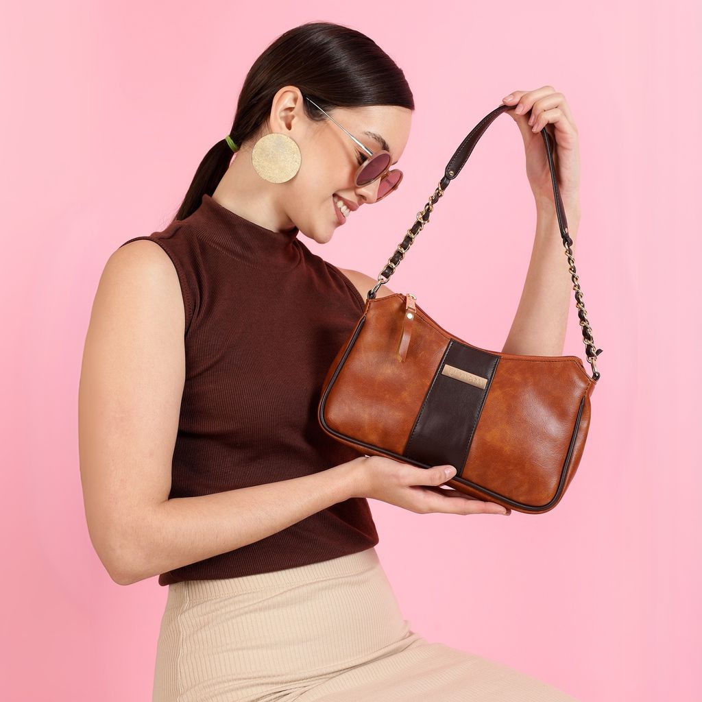 VISMIINTREND Women Handbag | Pu Leather Satchel Bag | Crossbody Sling Bag with Detachable Adjustable Strap | Evening Party Handbag | Solid Half Moon Style | Bags