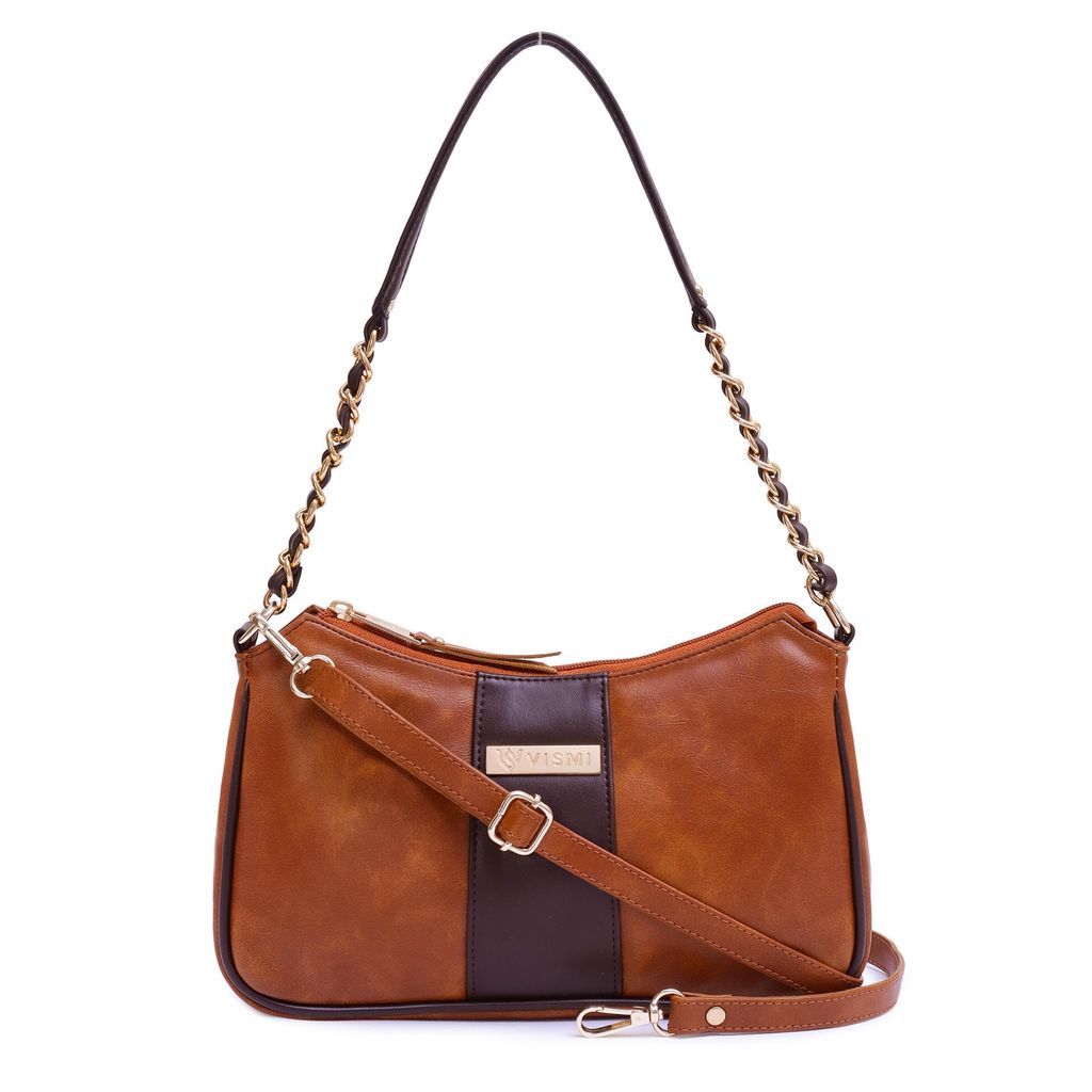 VISMIINTREND Women Handbag | Pu Leather Satchel Bag | Crossbody Sling Bag with Detachable Adjustable Strap | Evening Party Handbag | Solid Half Moon Style | Bags