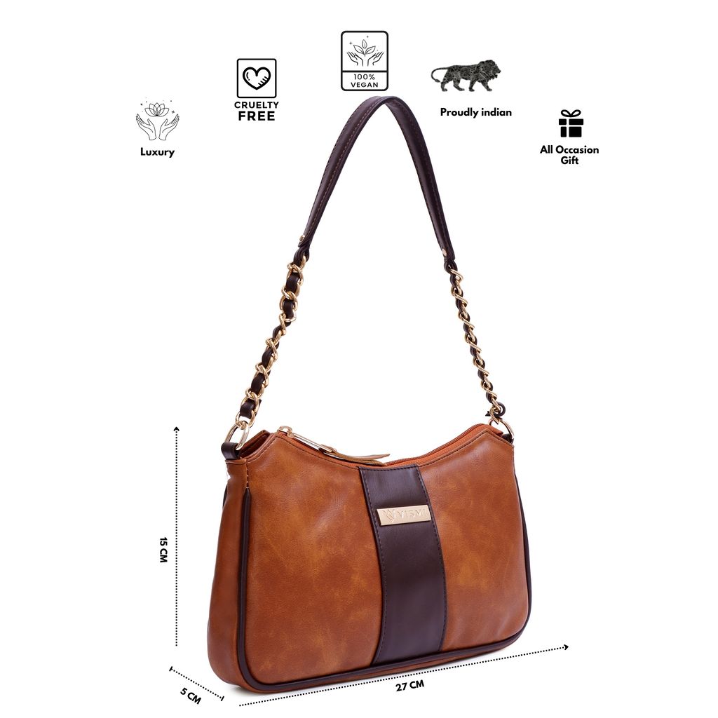 VISMIINTREND Women Handbag | Pu Leather Satchel Bag | Crossbody Sling Bag with Detachable Adjustable Strap | Evening Party Handbag | Solid Half Moon Style | Bags