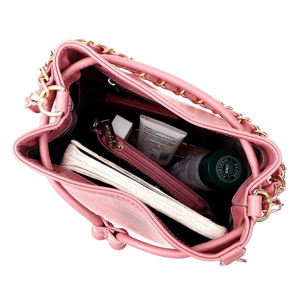 VISMIINTREND Stylish Bucket Bag for Women, Girls | Crossbody Detachable Strap Drawstring Closure Handbag | Pu Vegan Leather Handbag with Wallet & Purse