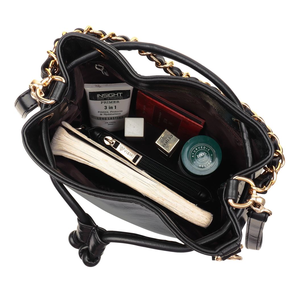 VISMIINTREND Stylish Bucket Bag for Women, Girls | Crossbody Detachable Strap Drawstring Closure Handbag | Pu Vegan Leather Handbag with Wallet & Purse